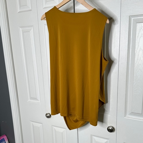 Alfani Women's Mustard Color Sleeveless Drape Top XL P2P 23" 25" Length NWT - Picture 6 of 13